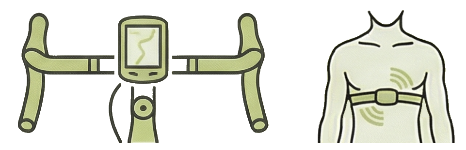 Récepteur GPS type compteur vélo avec ceinture abdominale